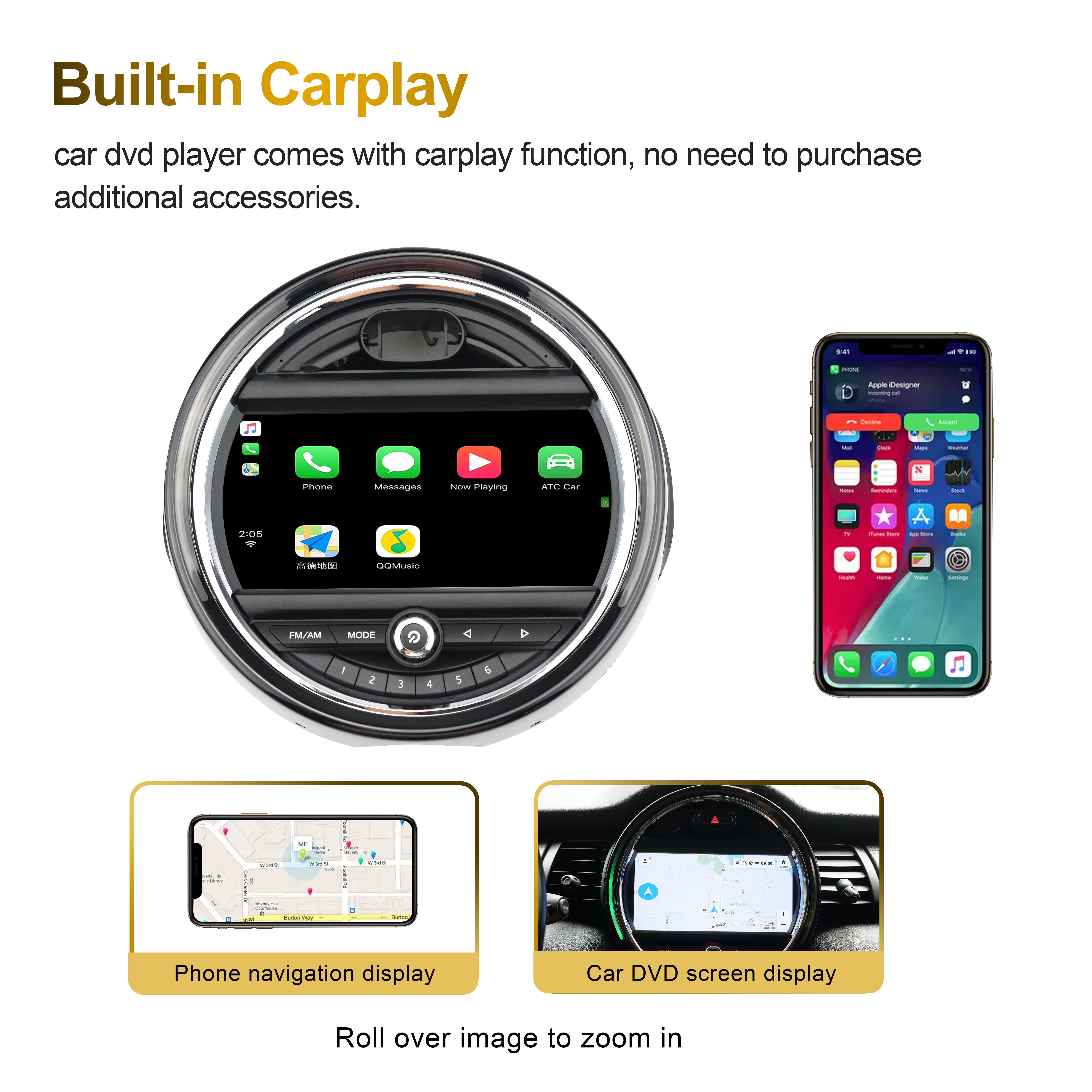 9 inch 8 Core Android 13 DVD GPS Video Player Online For BMW MINI EVO Class 2016-2018 Car Audio System