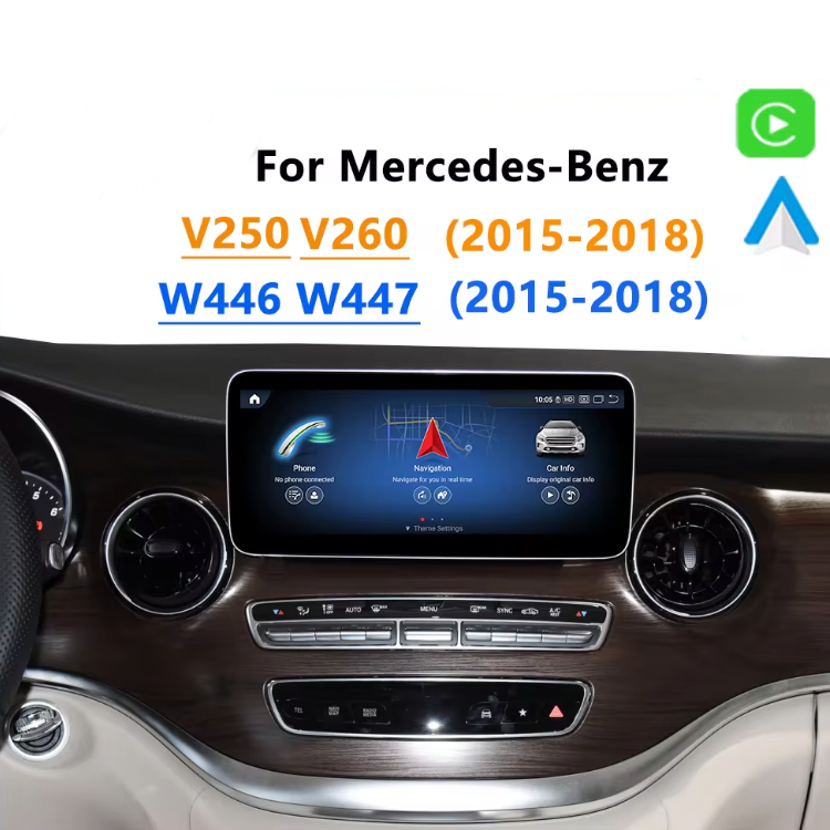 10.25-inch android 13 car radio car dvd player with gps for mercedes Benz V class v250 v260 W446 W447 NTG5.0 2015-2018