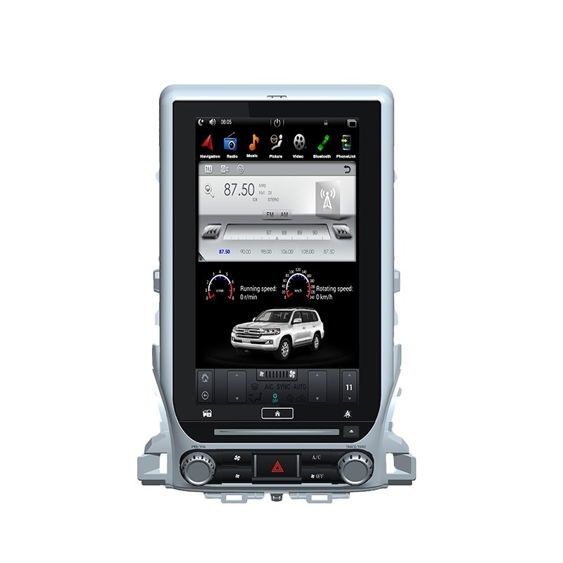 13.3 Inch Car Screen Android GPS Navigation Radio with Carplay Video Player for TOYOTA LAND CRUISER LC200 2016- With DSP wifi
