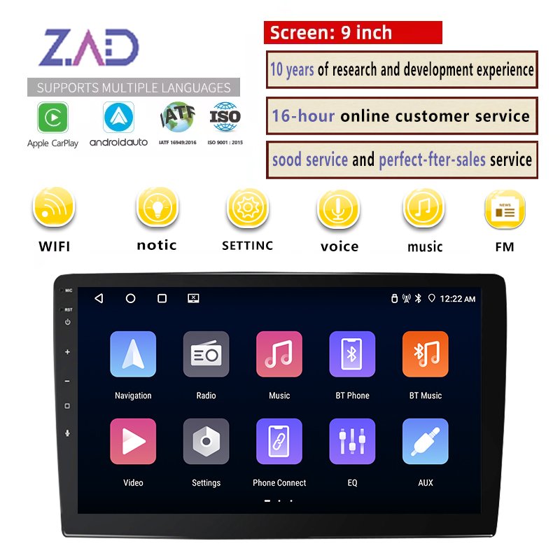 9/10.1 Inch 2+32g Android Car Radio 1 Din Car Stereo Carplay & Android Auto Gps Wifi Fm Bt Autoradio