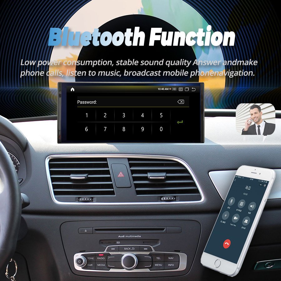 12.3inch Android 13 Qled Screen For AUDI Q3 2013-2018 Car Radio Multimedia Video Player Stereo GPS Wireless CarPlay Navigation