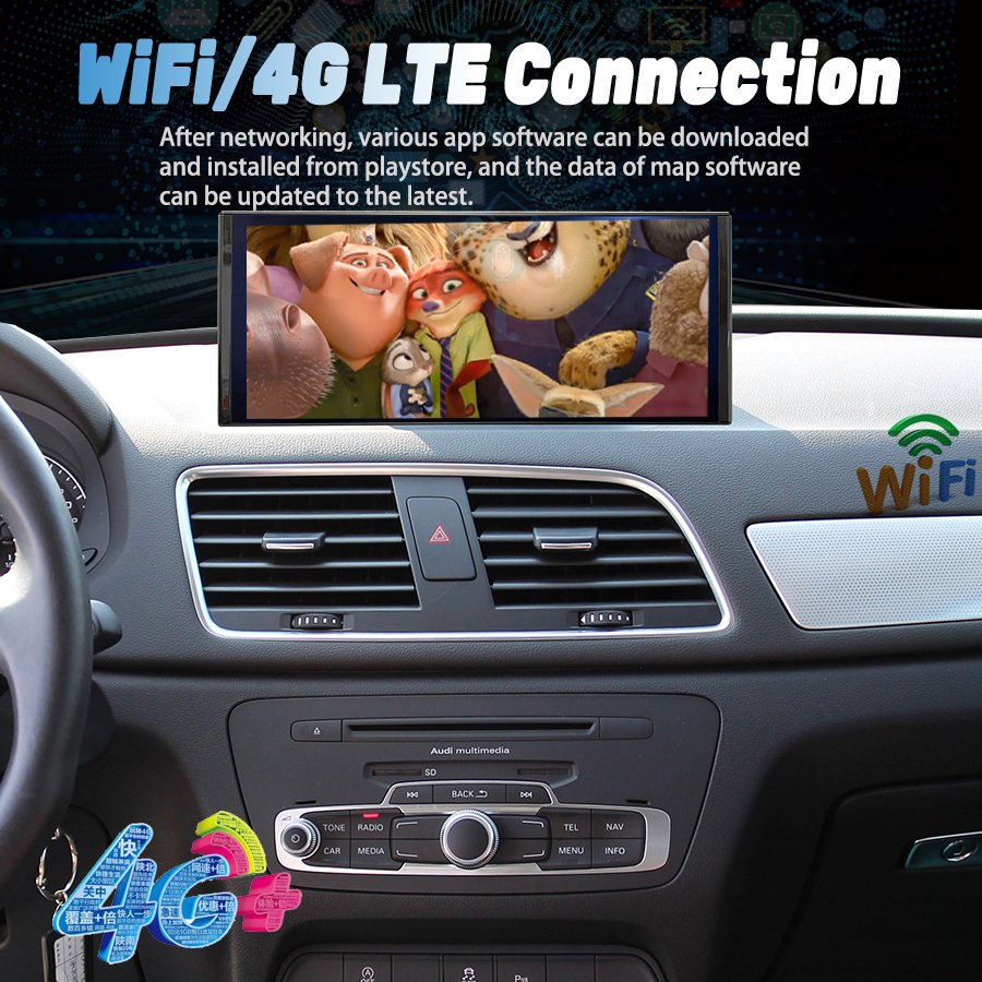 12.3inch Android 13 Qled Screen For AUDI Q3 2013-2018 Car Radio Multimedia Video Player Stereo GPS Wireless CarPlay Navigation