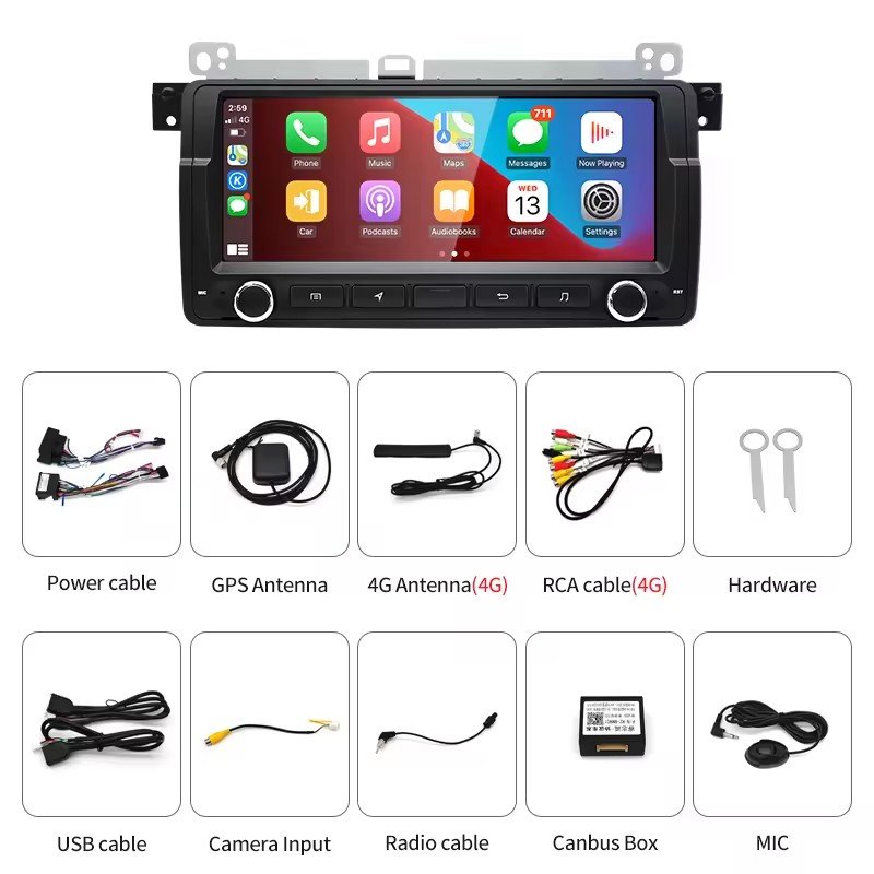 For BMW M3 3series E46 RDS Music Screen 8.8" Android AUTO Carplay Car Multimedia Video Players Radio Bluetooth Gps Navigation
