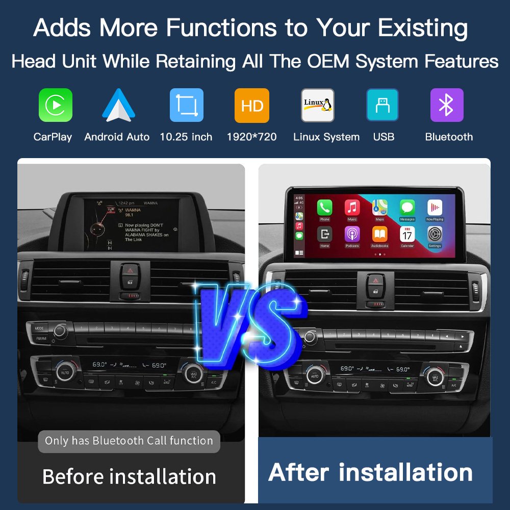 CARABC 10.25 Inch Screen Linux System For BMW 3/4 Series 2012-2016 Car Radio Android Auto Carplay Car Navi Multimedia Player