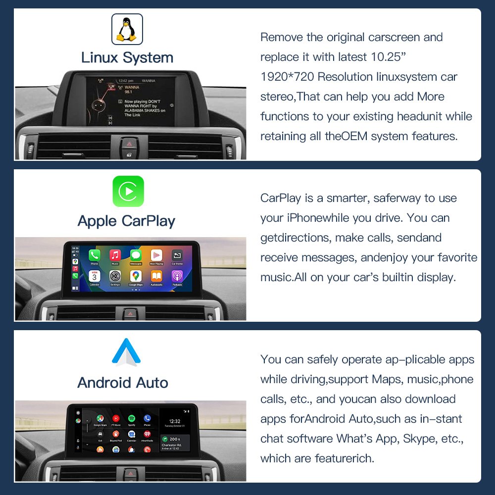 CARABC 10.25 Inch Screen Linux System For BMW 3/4 Series 2012-2016 Car Radio Android Auto Carplay Car Navi Multimedia Player
