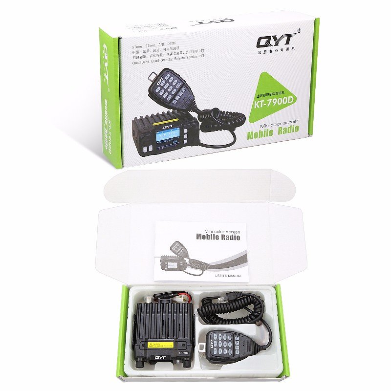 Original QYT KT-7900D Mobile Radio KT7900D Quad Band Quad standby 136-174MHz/220-260MHz/350-390MHz/400-480MHZ Car radio
