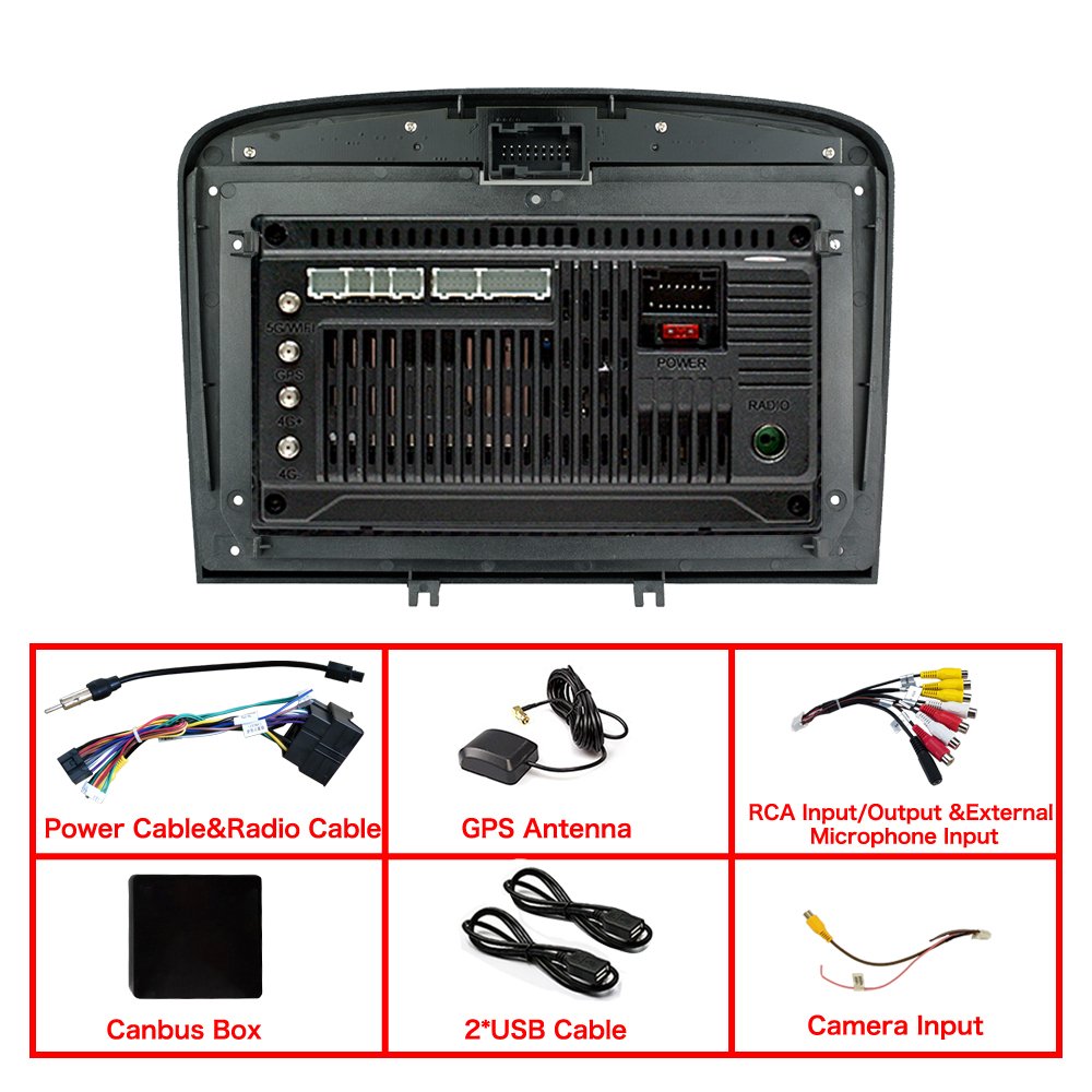 4+64G Touch Screen 9 inch Android 11 Capacitive High Definition Car Radio Stereo for Peugeot 308/408 2010-2016