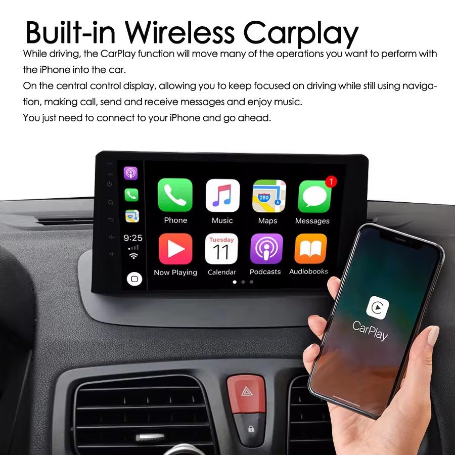 Android 14 Touch Screen For Renault Megane 3 Fluence 2010 Car Radio Video Stereo Audio Player Multimedia GPS Navigation Carplay