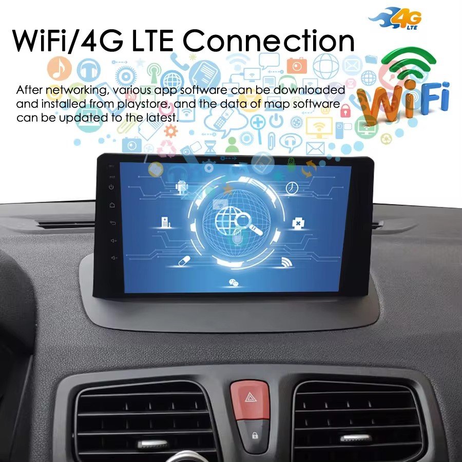 Android 14 Touch Screen For Renault Megane 3 Fluence 2010 Car Radio Video Stereo Audio Player Multimedia GPS Navigation Carplay