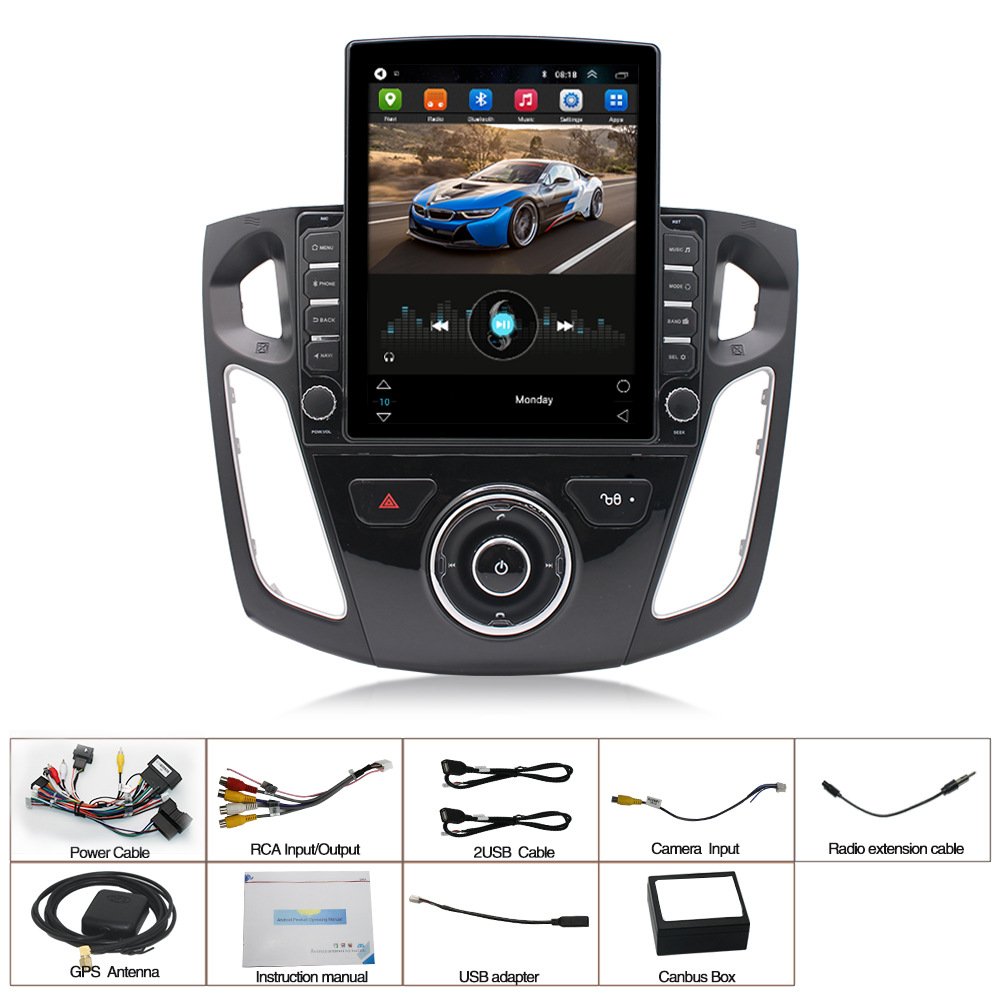 Tesla Style Android For Ford Focus 2011 2012 2013 2014 2015 Multimedia Stereo Car DVD Player Navigation GPS Radio