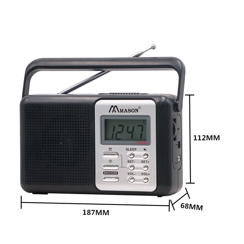 Dongguan OEM Service Portable Digital Alarm Clock AM/FM Other Radio With LCD Display And Speaker