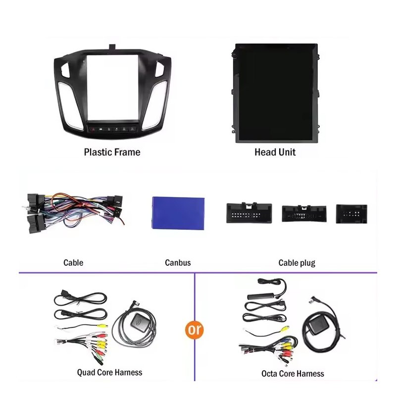 9.7 Inch Android Car Radio For FORD Focus 2012-2016 GPS Tesla Vertical Screen Navigation Multimedia System Wireless Carplay