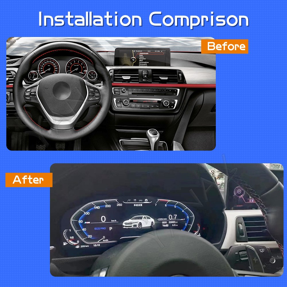 12.3" Android Car Radio Audio GPS Navigation Multimedia Player AC Panel Digital Cluster For BMW 3 Series F30 F32 F83 320i
