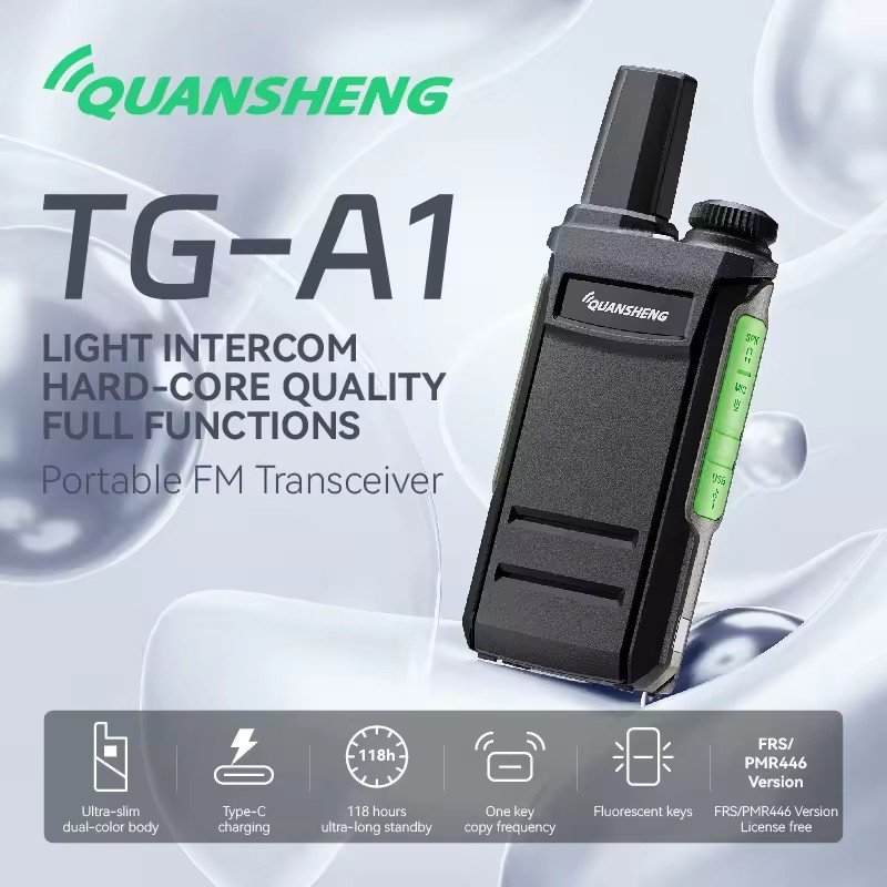 QuanSheng TG-A1 Wireless Long Range Transmitter Professional Black Handheld Walkie Talkie