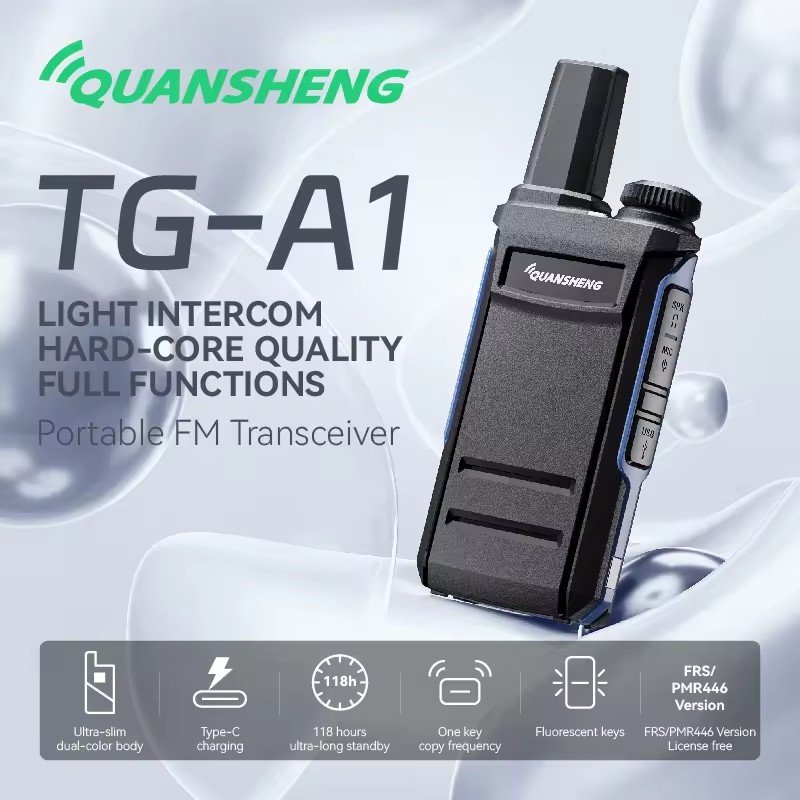 QuanSheng TG-A1 Wireless Long Range Transmitter Professional Black Handheld Walkie Talkie