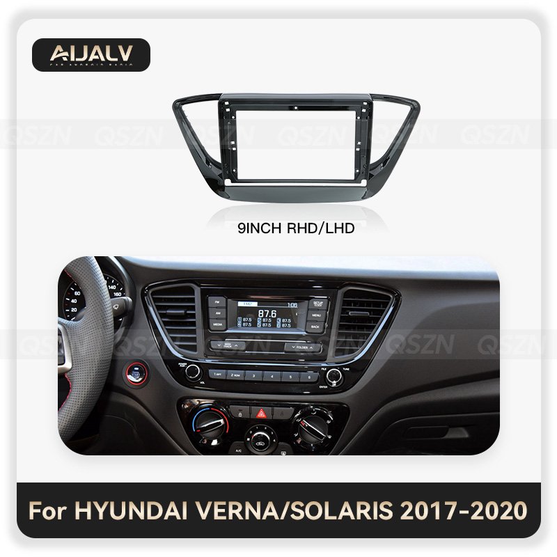 New 9 inch android car player frame For HYUNDAI VERNA/ SOLARIS 2017-2021 9 car radio stereo accessories Installation dash frame