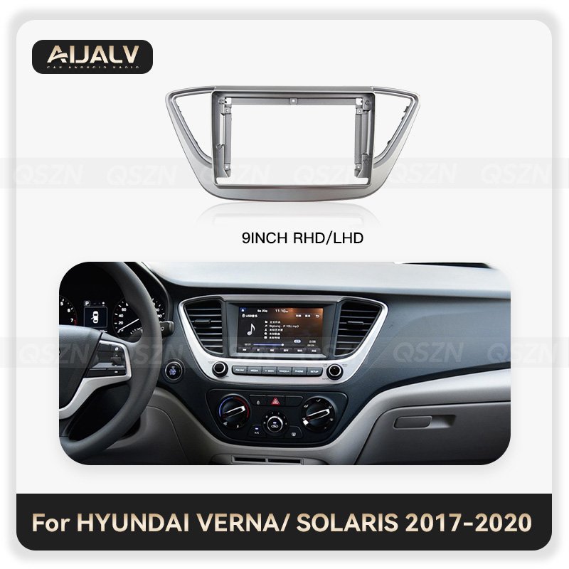 New 9 inch android car player frame For HYUNDAI VERNA/ SOLARIS 2017-2021 9 car radio stereo accessories Installation dash frame