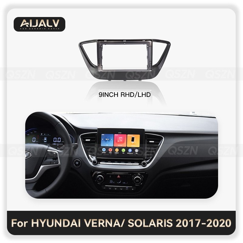 New 9 inch android car player frame For HYUNDAI VERNA/ SOLARIS 2017-2021 9 car radio stereo accessories Installation dash frame