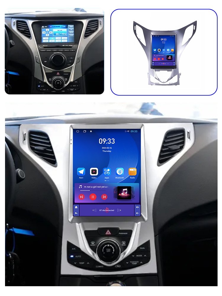 9.7 inch tesla Touch Android 2 din car radio For HYUNDAI AZERA 2011 2012 Wireless Carplay auto radio GPS Navigation