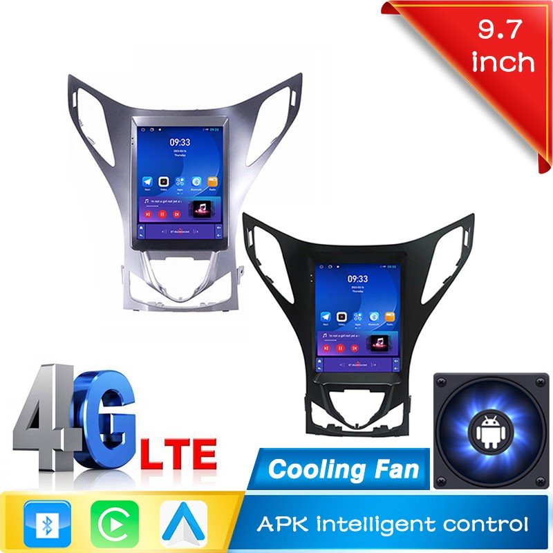 9.7 inch tesla Touch Android 2 din car radio For HYUNDAI AZERA 2011 2012 Wireless Carplay auto radio GPS Navigation
