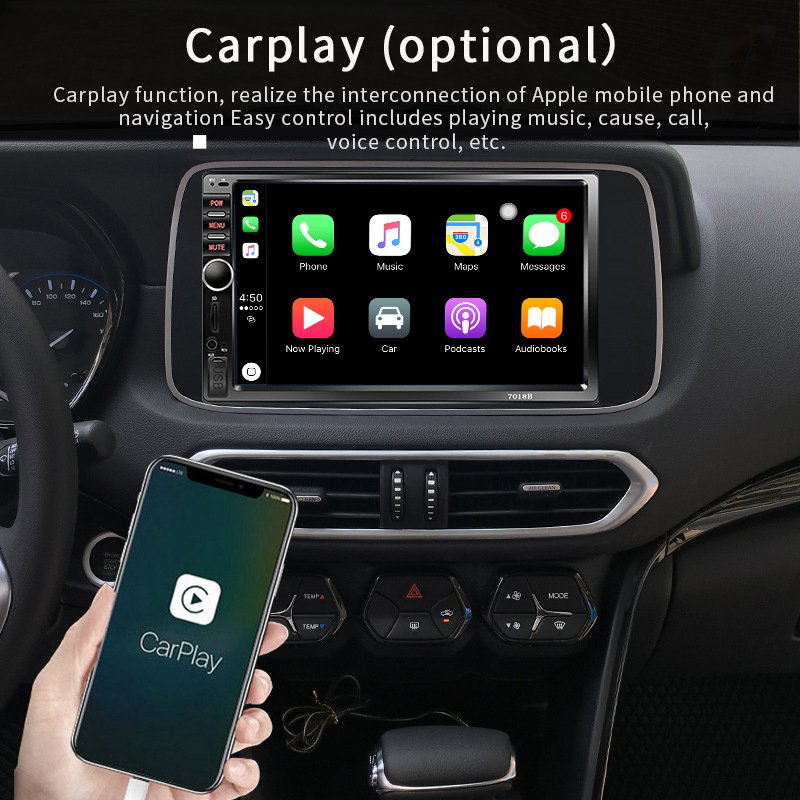 New 7018 With A Knob Radio Built -in Car Android 1g+16g WIFI/USB/BT/TF/AUX Car DVD Player