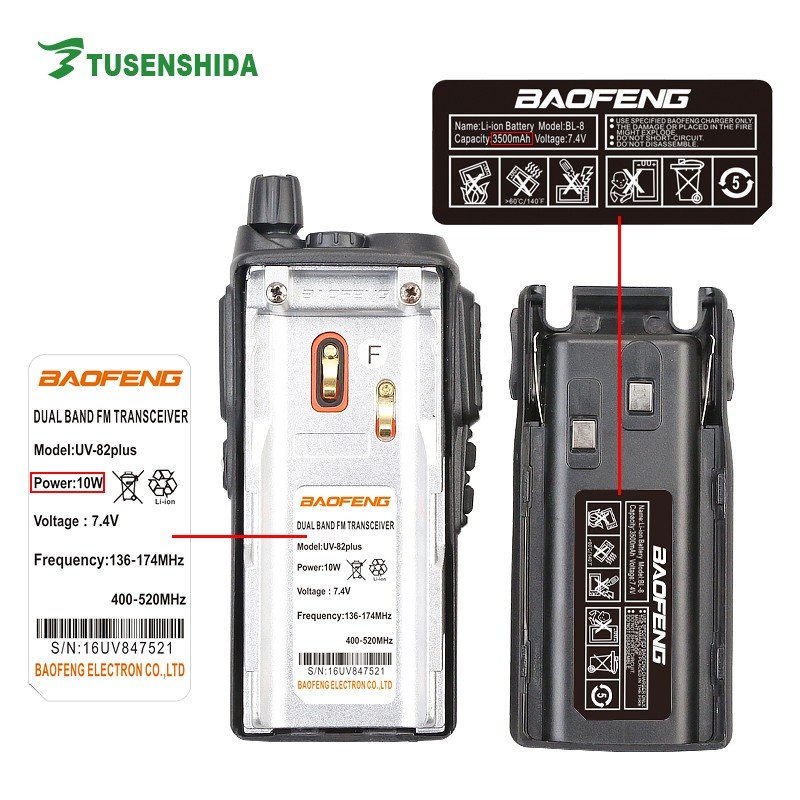 Baofeng bf UV-82 high power tri-power 8W long battery Two Way Radio UHF VHF waterproof Long Range Radios UV82 ht walkie talkie