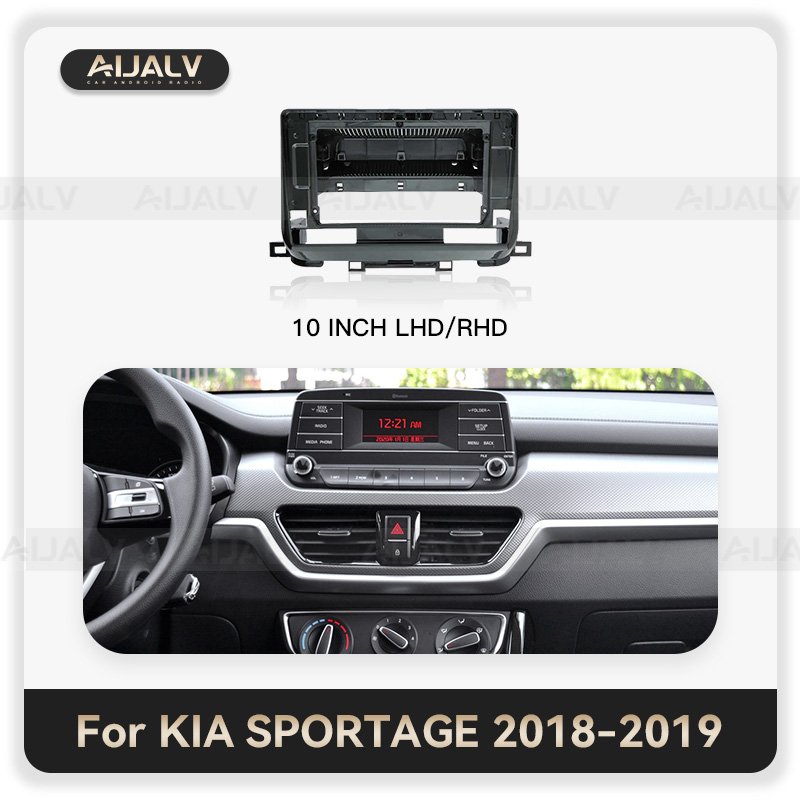 Car DVD Single Din Frame Kits for KIA SPORTAGE 2018-2019 10INCH UV Black LDH/RHD with Cable Wiring Harness other auto parts