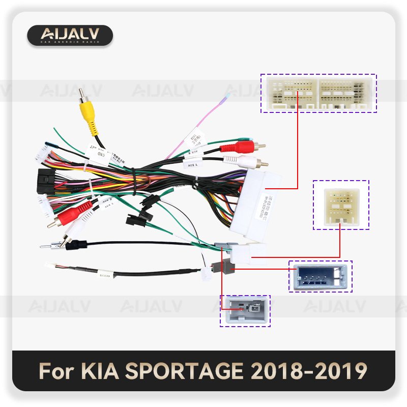 Car DVD Single Din Frame Kits for KIA SPORTAGE 2018-2019 10INCH UV Black LDH/RHD with Cable Wiring Harness other auto parts
