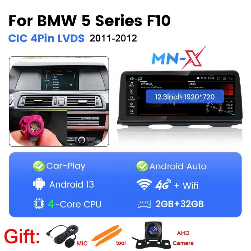 MEKEDE MNX 12.3" Android13 1920*720 4G/WIFI DSP touch screen car radio for BMW 5 Series F10