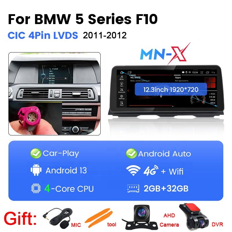 MEKEDE MNX 12.3" Android13 1920*720 4G/WIFI DSP touch screen car radio for BMW 5 Series F10