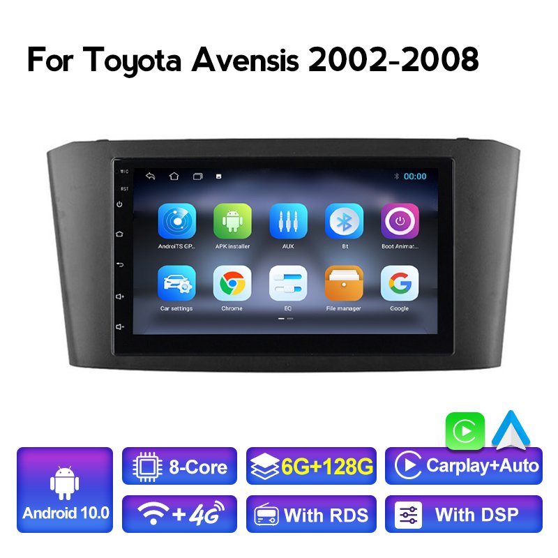 8-Core Car Radio 2 DIN Android 10 For Toyota Avensis T25 2002 2003 2004 2005 2006 2008 7'' GPS Navigation RDS Car Stereo NO DVD