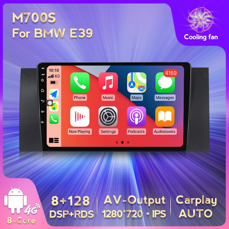 Mekede Android Auto wireless car auto radio for BMW X5 E39 E53 audio radio car multimedia system 4G LTE WIFI BT IPS