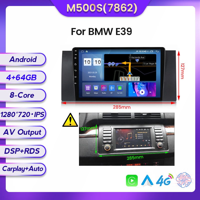 Mekede Android Auto wireless car auto radio for BMW X5 E39 E53 audio radio car multimedia system 4G LTE WIFI BT IPS