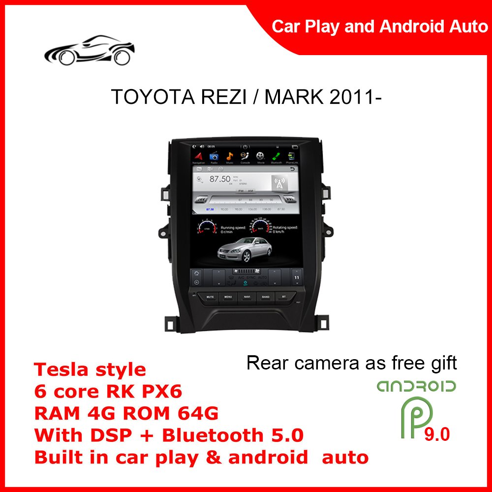 12.1'' 4G+32G Car Screen Android 11 GPS Navigation Radio with HD Screen WIFI Carplay Video Player for TOYOTA REZI /MARK 2011-