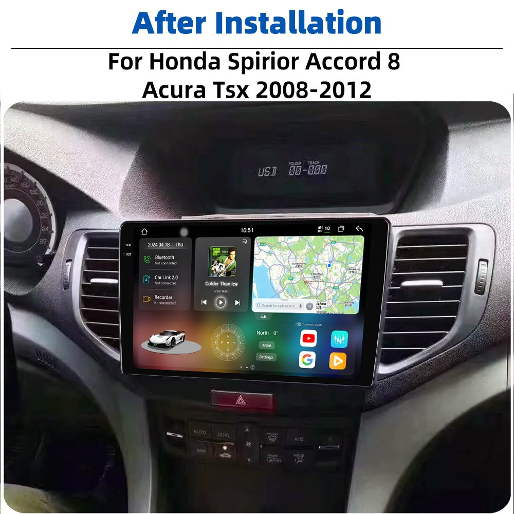 2K Android 13 Car Radio For Honda Spirior Accord 8 Acura Tsx 2008-2012 Gps Navigation WIFI6 BT5.0 Auto Stereo Autoradio