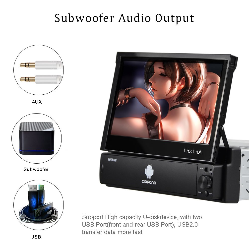 Slot AUX Input Remote Contract MultipleTempered Glass Multimedia FM WIFI Stereo Car-ChargerCar Radio