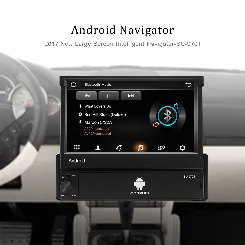 Slot AUX Input Remote Contract MultipleTempered Glass Multimedia FM WIFI Stereo Car-ChargerCar Radio