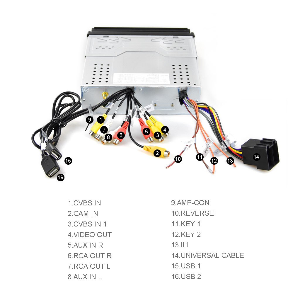 Slot AUX Input Remote Contract MultipleTempered Glass Multimedia FM WIFI Stereo Car-ChargerCar Radio