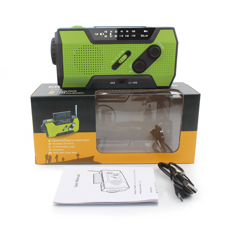 Factory Wholesale Emergency Portable Hand Crank Led Flashlight Radio Am Fm Solar Radio