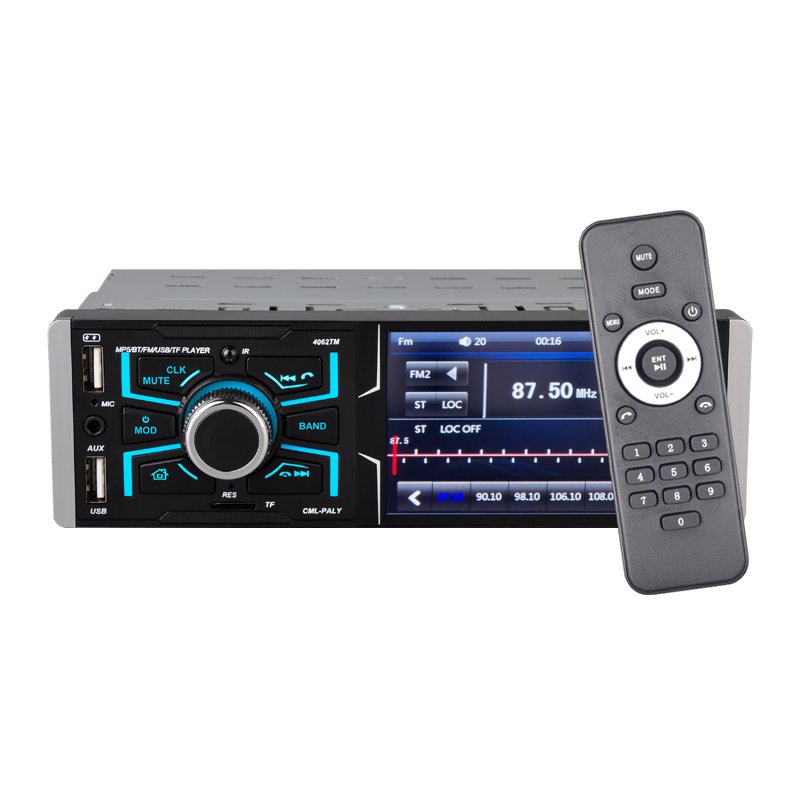 4.1 inch Car Radio 1 din Auto Audio Car Stereo FM BT AUX Input Rear View Camera MP5 Subwoofer Radios In Dash Head 4062TM
