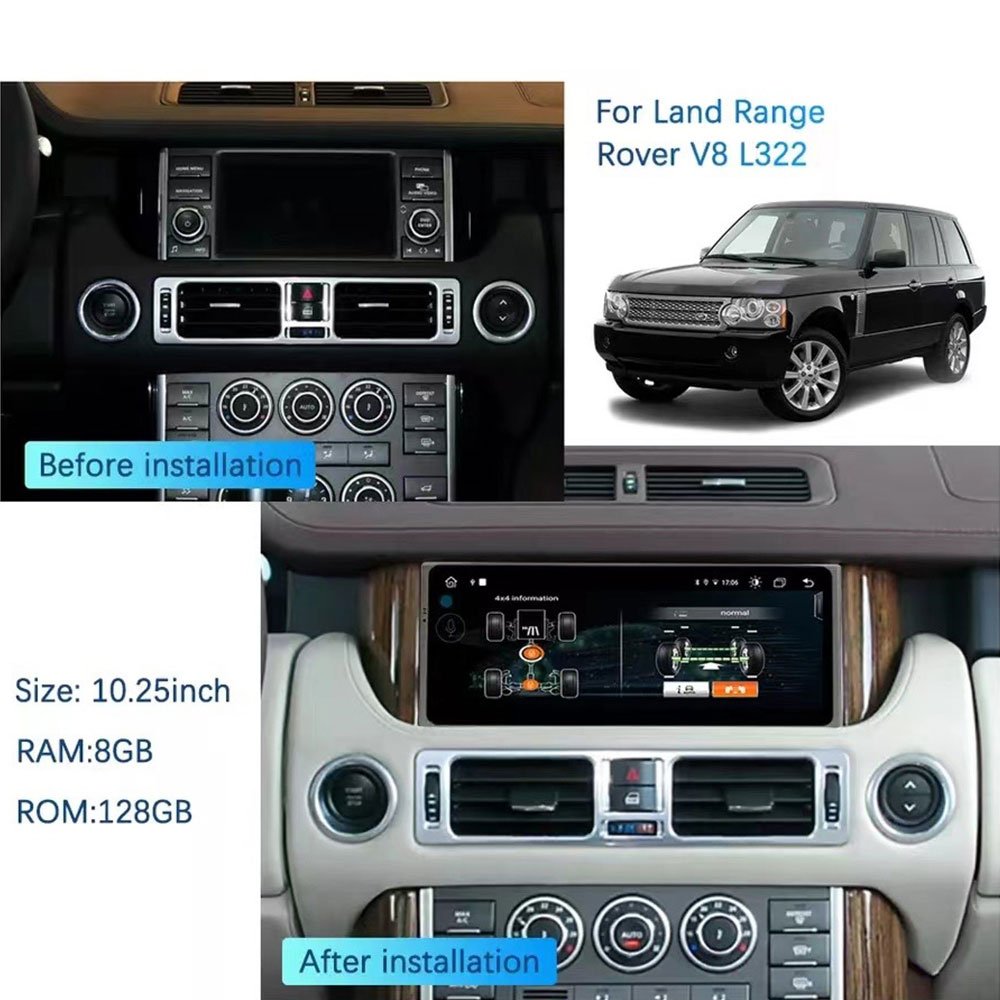 8+128G Android 11 For Land Rover Range Rover V8 L322 2005-2012 Car GPS Navigation Head Unit Multimedia Player Auto Stereo Radio