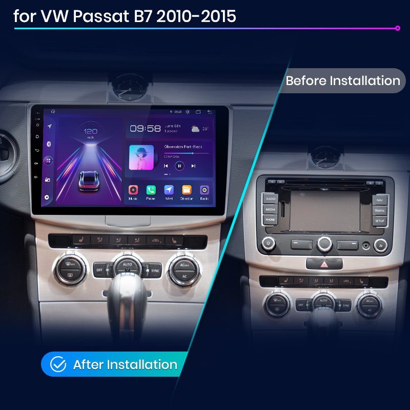 EU Stock Android Auto Car Radio For VW Volkswagen Passat B6 B7 CC 2010-2015 Navigation Multimedia For VW Passat B7 Accessories