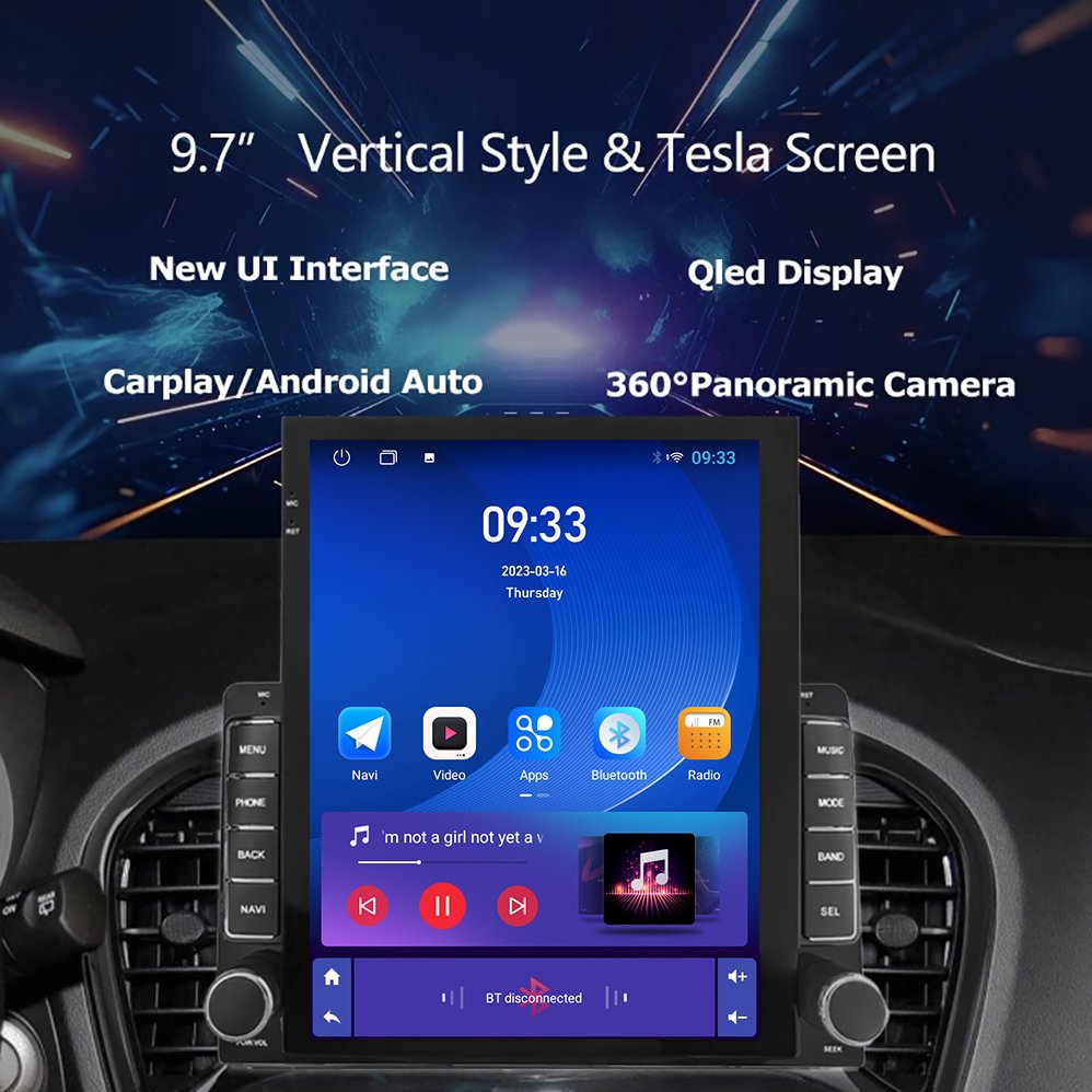 9.7'' Inch Android dvd Car Radio for Nissan Juke 2010-2014 Tesla Vertical Screen Multimedia Stereo with Carplay