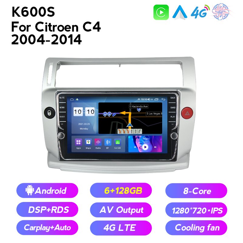 Navifly WIFI 4G BT Car Multimedia Gps Navigation for Citroen C4 C-Triomphe C-Quatre 2004 2005 2006 2007 2008-2014 2Din Dsp Radio