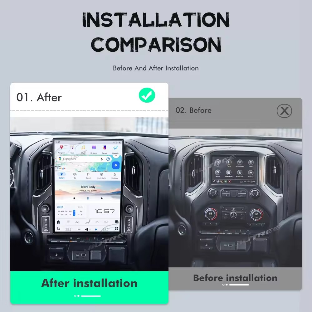 15.6 inch Qualcomm Android 13 Car Radio for Chevrolet Silverado GMC Sierra 2019-2023 Modified Multimedia Player YouTube carplay
