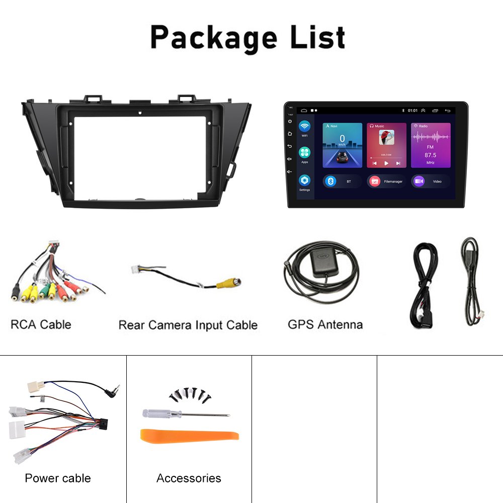 Podofo Android 2Din 9'' Car Stereo For Toyota PRIUS (right-hand drive) 2013 Car Radio CarPlay Android Auto GPS WIFI BT FM RDS