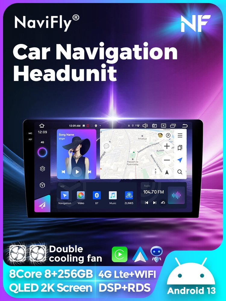 Navifly NF 2K 2000*1200 Android 13 QLED car radio 2din universal for Toyota Kia Nissan Renault Hyundai Honda Video RDS