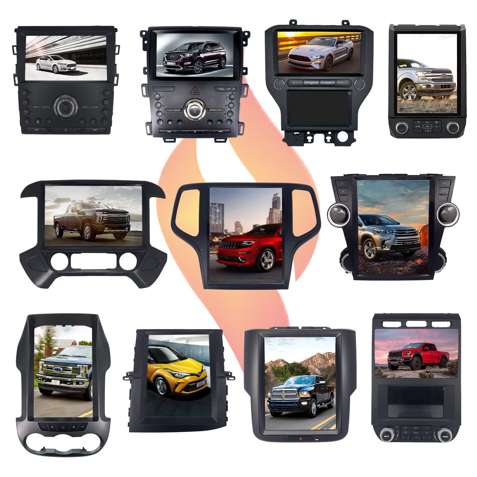 Universal 1 Din 2 Din 7'' 9'' 10'' Ips Touch Screen Gps Wifi Rear Camera Android Car Dvd Radio Android 10 Mp5 Player