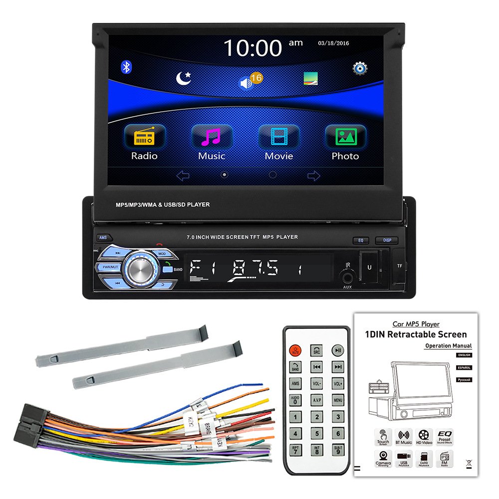 1 Din 7" Android Stereo Ram 4gb 64gb Rom Bt Fm Dsp Radios Para Autos Multimedia Video Car Dvd Player 10 Inch Car Android Player