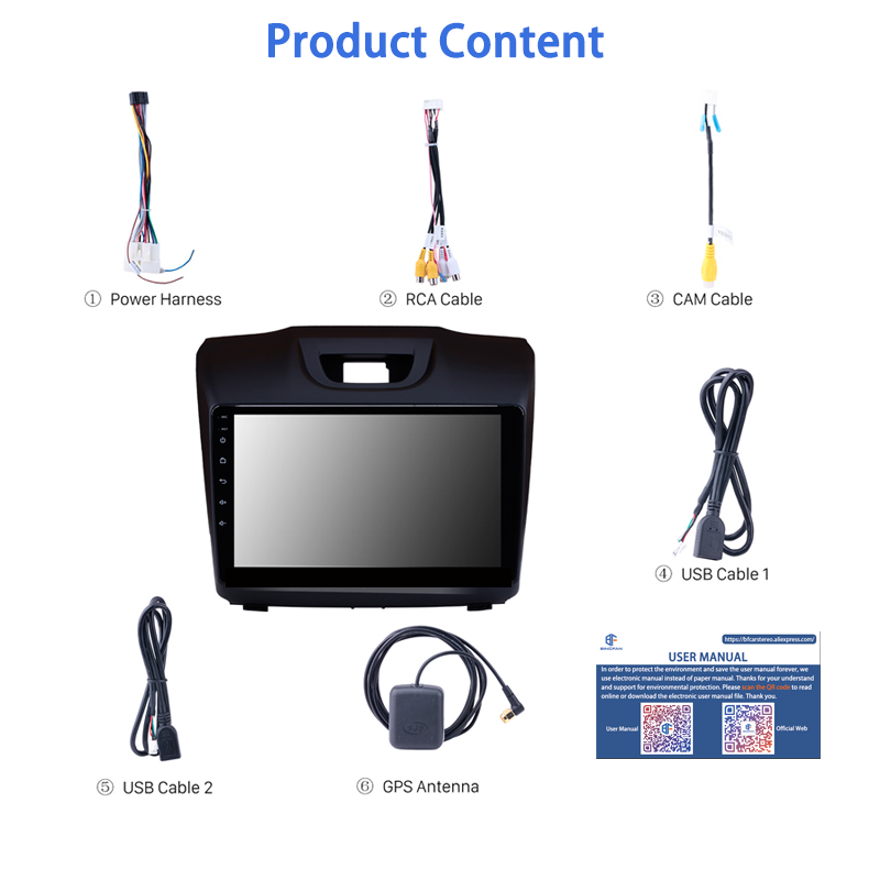 Android 10.0 Car Navigation 2 Din 2+32GB Carplay Screen for ISUZU D-MAX Chevy Chevrolet S10 2015-2017 DVD Player